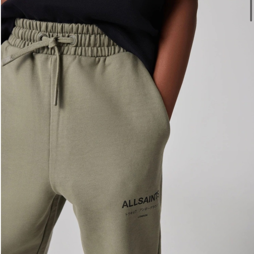 AllSaints Olive Green Joggers smALLSAINTS Logo Washed 100% Cotton Boys 10-11
